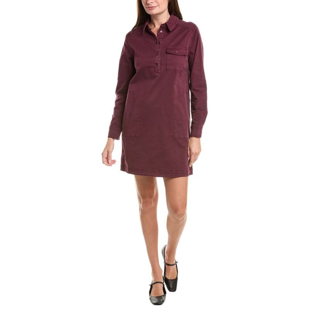 Michael Stars Womens Eleanor Shirtdress, Purple